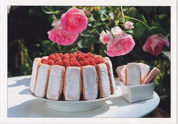 Recette : Charlotte aux framboises et biscuits roses de Reims